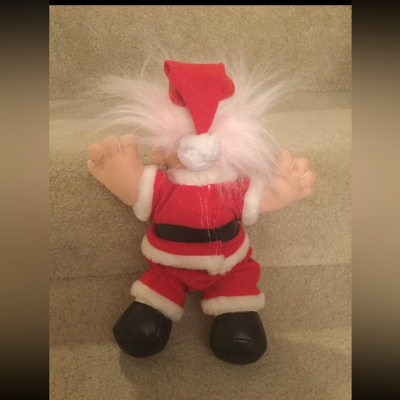 Troll doll with blue eyes Santa claus  12” tall with music, Christmas songs. - Picture 5 of 6